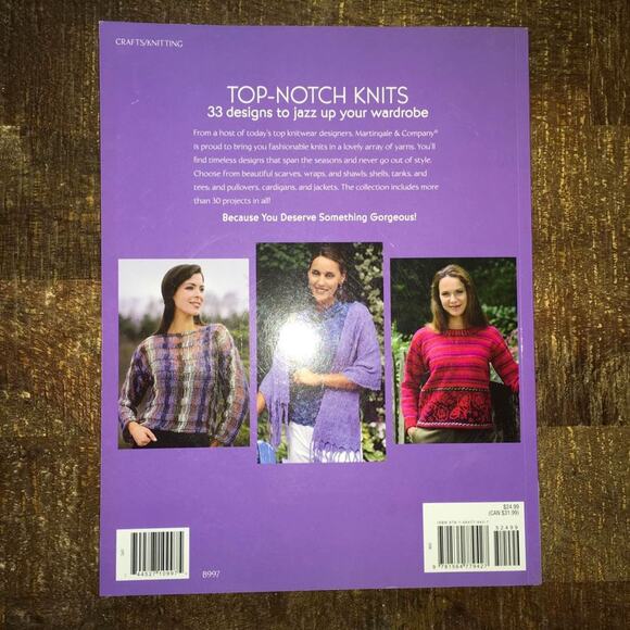 Top Notch Knit Knitting Pattern Sweater Shawl Wrap Pullover Cardigan Jacket - Picture 9 of 10